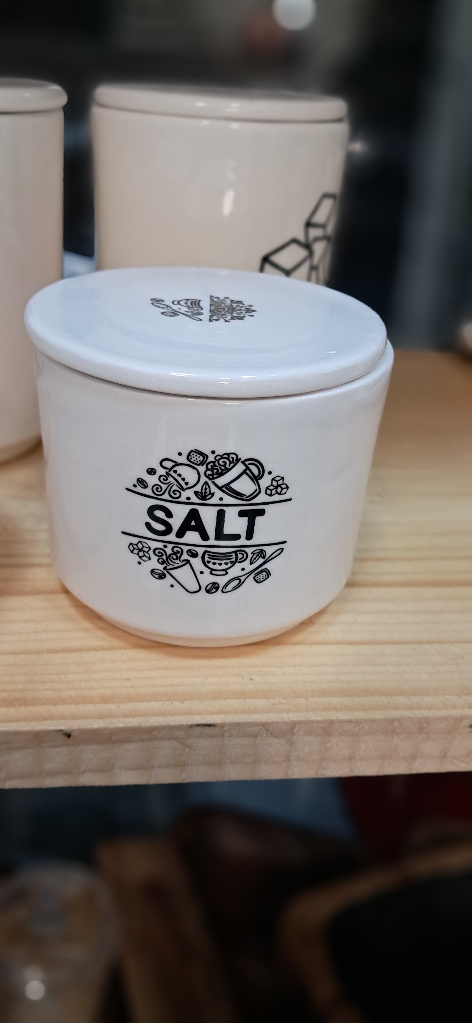 ست شش تکه پا سماوی و جا ادویه سرامیکی