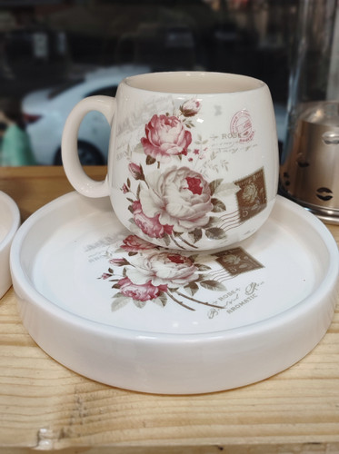 ماگ و زیرماگی سرامیکی لعابدار باکیفیت